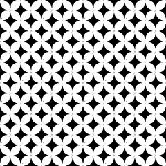 Minimalist black and white seamless floral pattern with transparent background