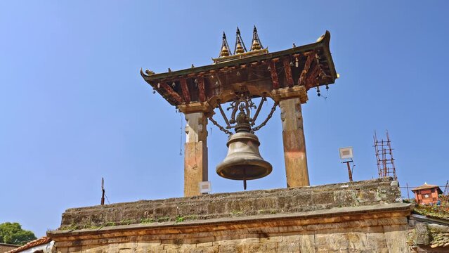 Historic Taleju Bell in Patan Durbur Square with a parallax view, Lalitpur, Kathmandu Valley, Nepal