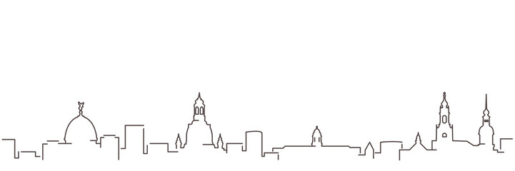 Dresden Dark Line Simple Minimalist Skyline With White Background