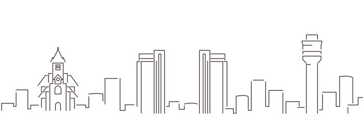 Dar Es Salaam Dark Line Simple Minimalist Skyline With White Background