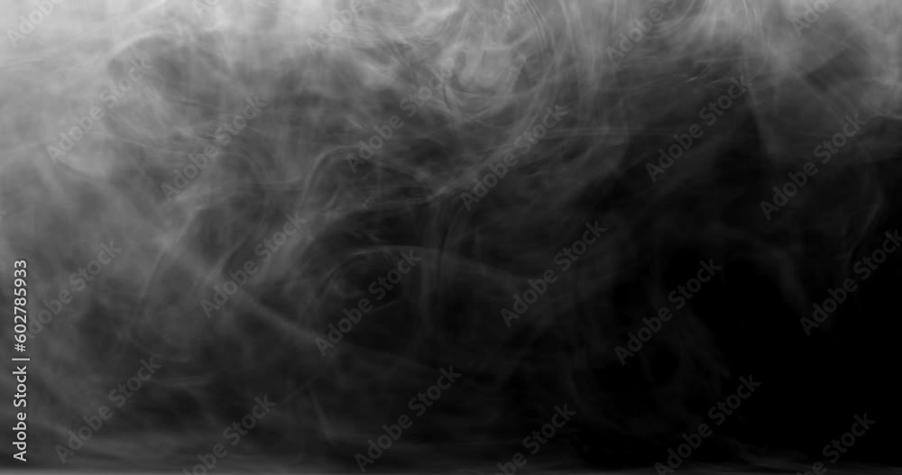 Wall mural real wispy smoke blowing and swirling from top left to bottom right diagonal transition mask.