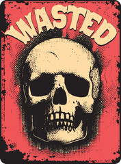 Firing Skull old west poster, retro, poster, inferno, epic, masquerade, cowboy, west, gang mascot, silhouette