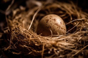 Naklejka na ściany i meble bird nest with two eggs in it Generative AI