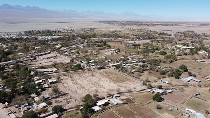 Vis&atilde;o a&eacute;rea de san pedro do atacama, chile, am&eacute;rica do sul