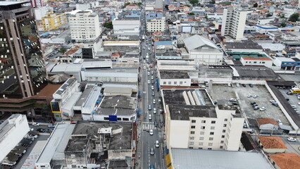 Visual aéreo do centro da cidade de Mogi das Cruzes, SP, Brasil.
