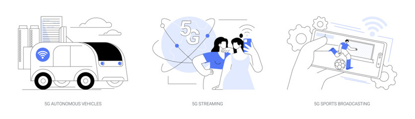 5G technology use abstract concept vector illustrations. © Visual Generation