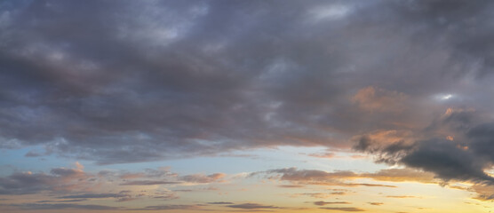 Fototapeta premium Natural background: dramatic sky at sunset