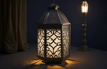 glowing Islamic lantern. Generative Ai 