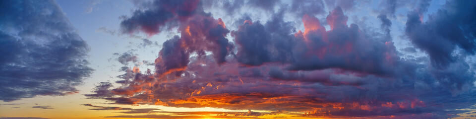 Natural background: dramatic sky at sunset