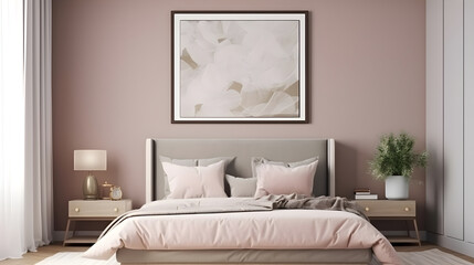 Minimalist Interior of modern interior desige 3D rendering, generative ai