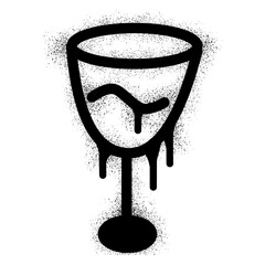 Wine glass graffiti with black spray paint © anakcikal978