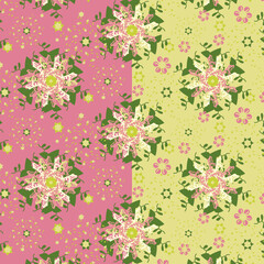 Sparkling Floral Vector Seamless Repeating Pattern