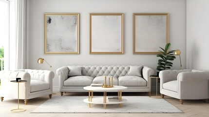 Minimalist Interior of modern interior desige 3D rendering, generative ai