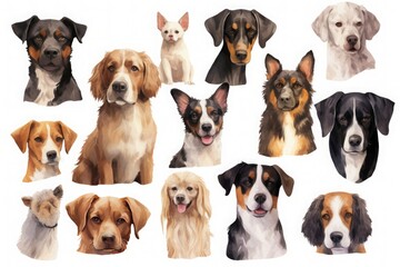 A delightful assortment of dogs, showcasing a variety of breeds, each with its own unique charm and characteristics. Generative AI