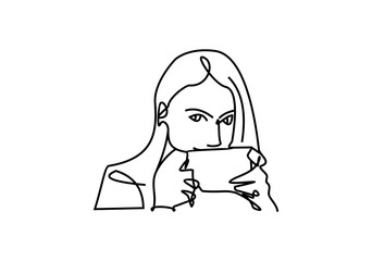 girl drinking coffee