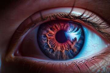 Macro view of human eye, Generative AI