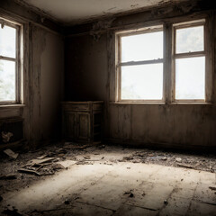 Fototapeta na wymiar old abandoned room