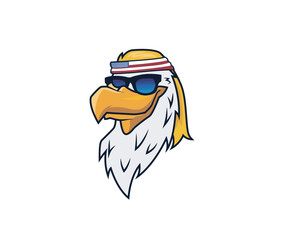 Memorial day Eagle USA Flag illustration cartoon 