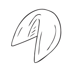 Vector hand drawn doodle sketch Chinese cookie isolated on white background