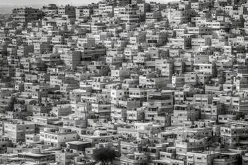 monochrome cityscape with a vintage feel Generative AI
