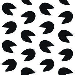 Vector seamless pattern of hand drawn Chinese cookie silhouette isolated on white background