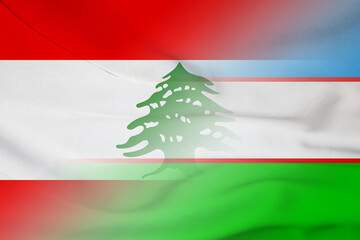 Lebanon and Uzbekistan political flag international negotiation UZB LBN