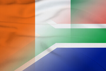 Ivory Coast and South Africa political flag transborder relations ZAF CIV