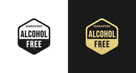 Alcohol free label or Alcohol free sign vector isolated in flat style. The best Alcohol free label for product packaging design element. Alcohol free sign for non alcoholic product.