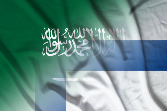 Saudi Arabia and Finland political flag international relations FIN SAU