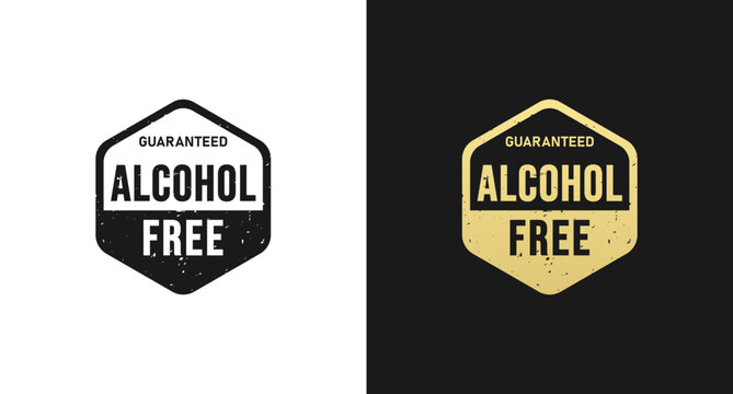 Alcohol free label or Alcohol free sign vector isolated in flat style. The best Alcohol free label for product packaging design element. Alcohol free sign for non alcoholic product.