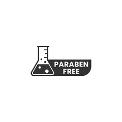 Parabens free label vector or paraben free mark vector isolated in flat style. Paraben free label for product packaging design element. Simple Parabens free mark isolated.