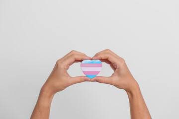Transgender Day and LGBT pride month,  LGBTQ+ or LGBTQIA+ concept. hand holding blue, pink and...
