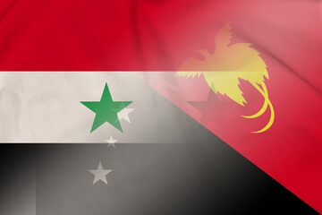 Syria and Papua New Guinea political flag transborder contract PNG SYR