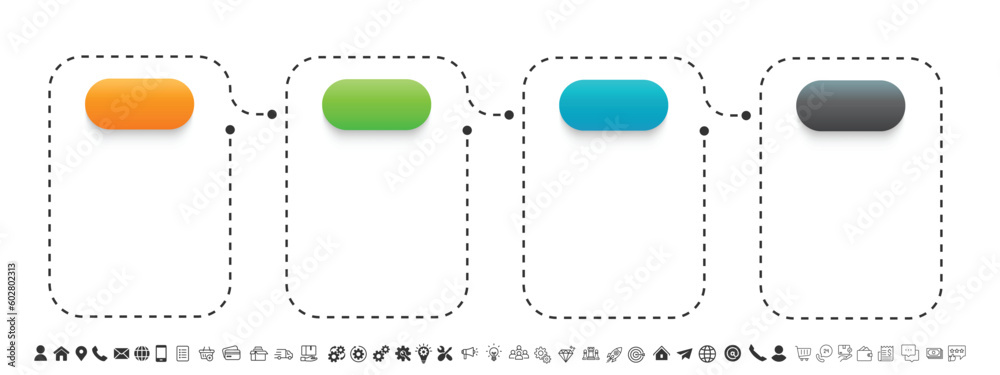 Leinwandbilder blank and clean. steps business data visualization timeline process infographic template design