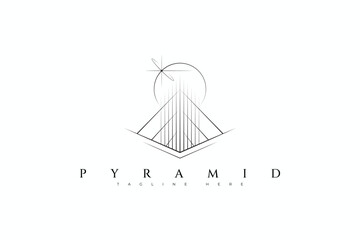 Pyramid Abstract Geometric Logo Illustration Spiritual Sign Symbol.
