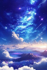 anime style background with space