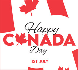 1st July Happy Canada Day. Vector illustration design. Banner design