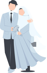 Muslim wedding couple, sweet couple, romantic husband and wife