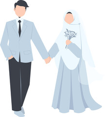 Muslim wedding couple, sweet couple, romantic husband and wife