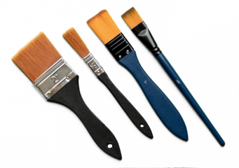 Paint brush set isolated cutout transparent background / PNG / Painter / Colorful paintbrush / art and creativity / Brush / Paint / Pinsel / künstler / Malen / paint brush on white background