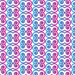 Obraz na płótnie Canvas Gradient color pink blue pattern design.Flowers pattern background wallpaper design.Abstract circles retro pattern design.Gradient color illustration art design.Vintage floral fabric design