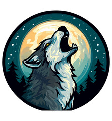 wolf howling at the moon © Faizan