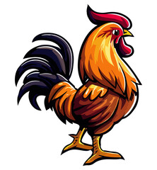 rooster isolated on white background