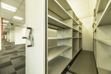 Office shelves with swivel wheel to move them