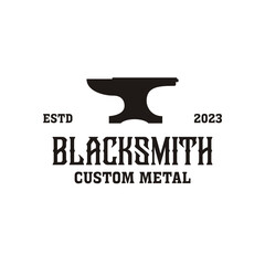 Creative vintage blacksmith logo design illustration idea