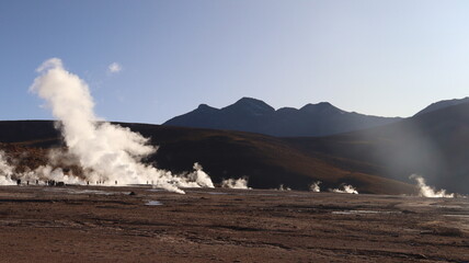 Geyser del Tatio no Chile captada em um dia de sol de 2022. 