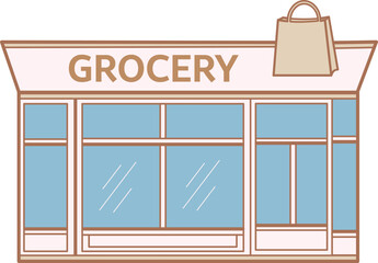 Store shopping Line drawing sketch