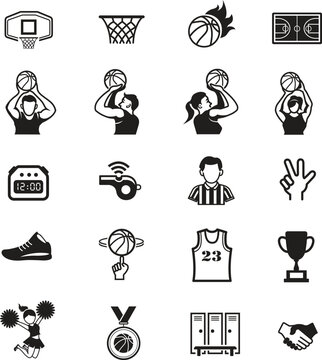 Basketball icons set