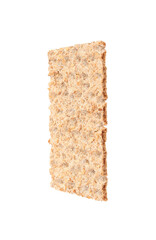 Fresh crunchy crispbread isolated on white. Healthy snack