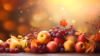 秋の果物、壁紙| autumn fruit, wallpaper, Generative AI	